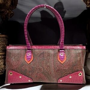 ETRO Signature Paisley Multicolor Croc Satchel Bag 😍💕